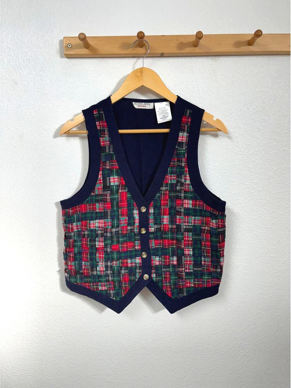 Vintage Woven Plaid Vest